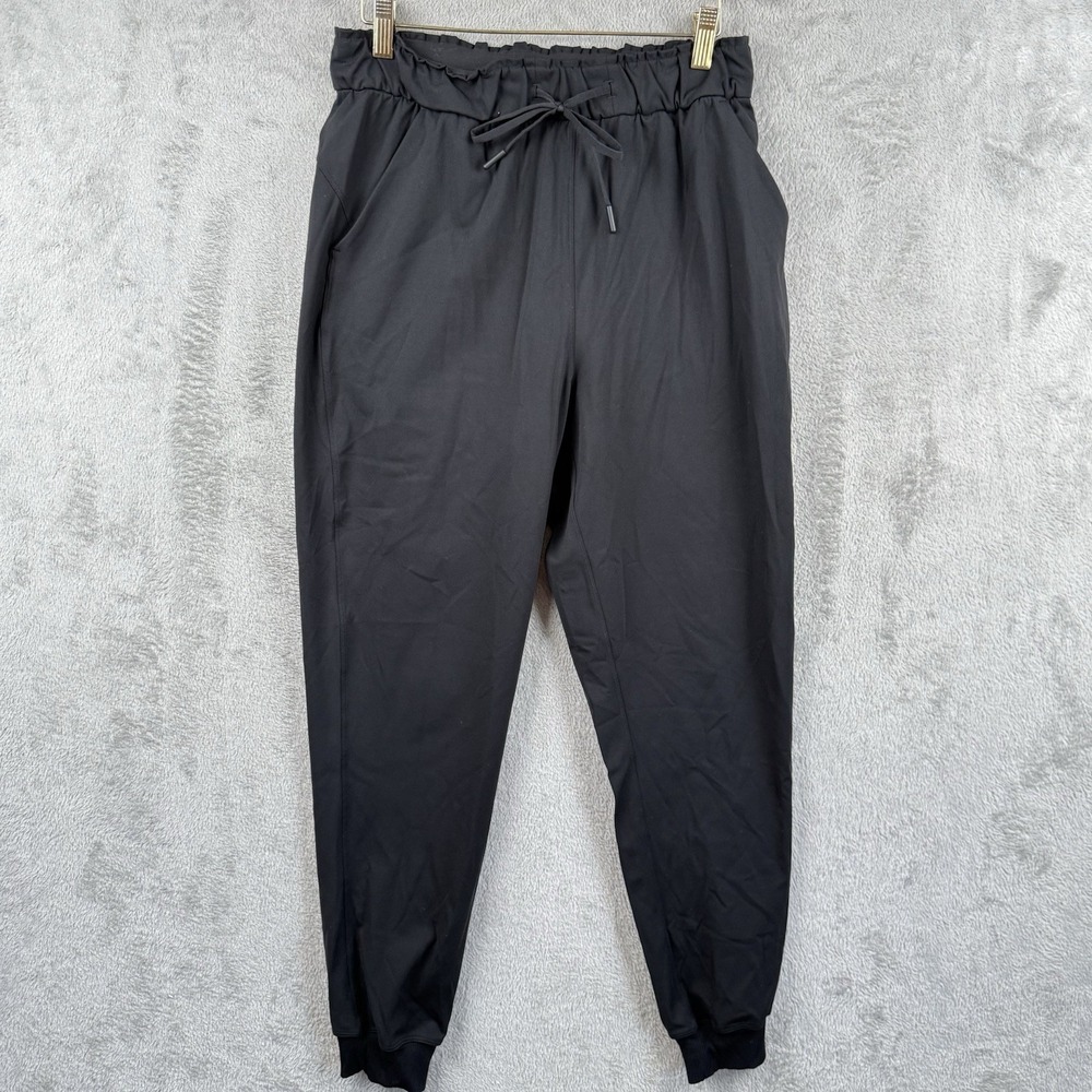 Lululemon Stretch High Rise Black Joggers Women Size 6 LW5DQDS Athleisure Pants